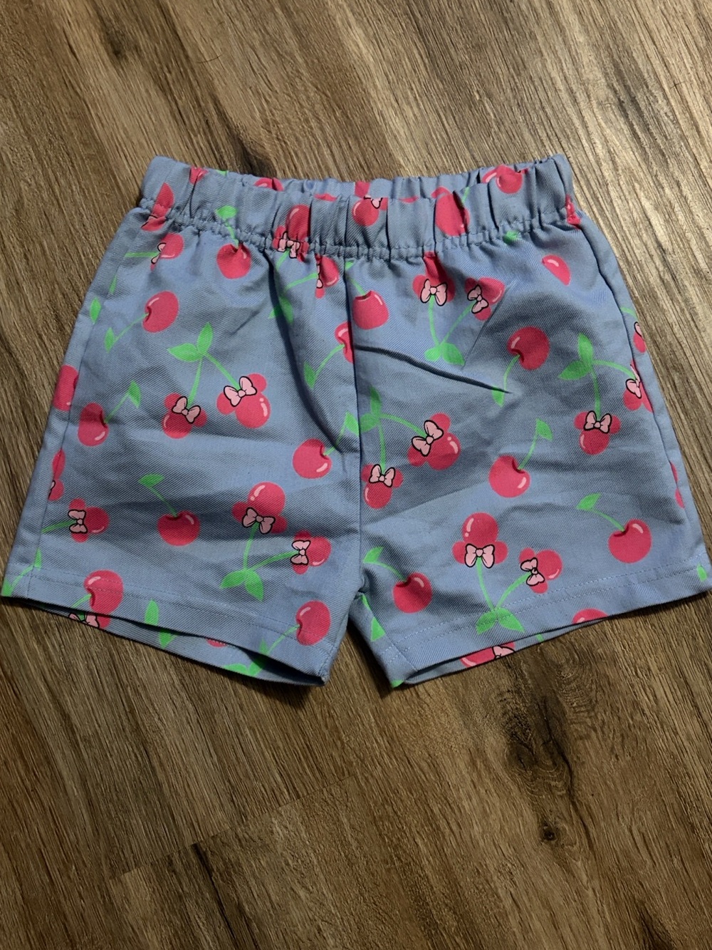 Disney Junior - Minnie/Cherry Print Shorts - Light Blue & Pink - Size 24 Months